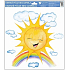 Fensterfolie ohne Kleber handbemalt Sonnenschein, Regenbogen 30 x 30 cm