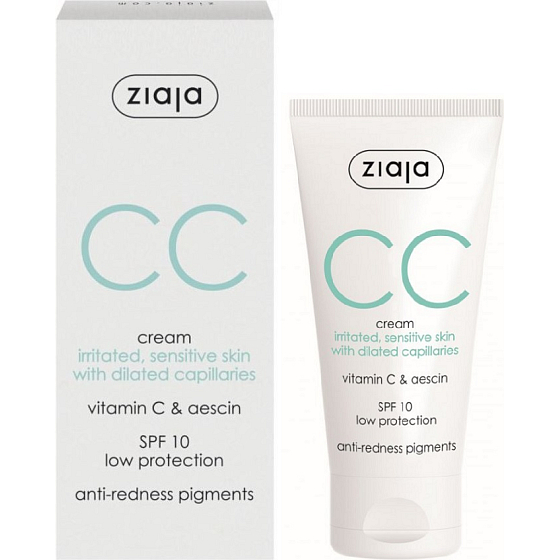 Ziaja CC Creme SPF10 gereizte, empfindliche Haut mit erweiterten Äderchen 50 ml