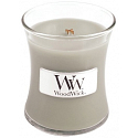 WoodWick Fireside - Feuer im Kamin Duftkerze mit Holzdocht und Deckelglas klein 85 g