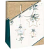 Ditipo Geschenkpapiertüte 32,4 x 10,2 x 44,5 cm Weihnachten weiß - goldene Ecken, hängende Sterne