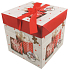 Faltschachtel mit Weihnachtsband mit Geschenken und Lebkuchen 16,5 x 16,5 x 16,5 cm