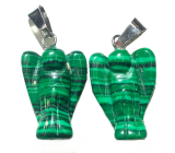 Malachit Engel Schutzengel Anhänger handgeschliffen 1,7 cm 1 Stück, Stein der erfüllten Wünsche