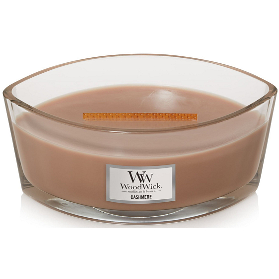 WoodWick Cashmere Duftkerze mit Holzdocht und Deckel Schiff 453 g