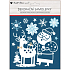 Weihnachtliche Deko-Sticker mit Glitzer-Weihnachtsmann und Rentier 18 x 23 cm