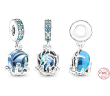 Charm Sterlingsilber 925 Niedlicher Oktopus aus Murano-Glas, Anhänger für Armband, Meer