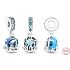 Charm Sterlingsilber 925 Niedlicher Oktopus aus Murano-Glas, Anhänger für Armband, Meer