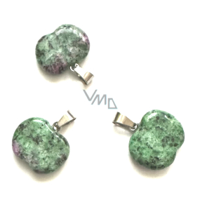 Anyolith / Rubin in Zoisit Apfel der Erkenntnis Anhänger Naturstein 1,5 cm, lindert Stress Anyolith / Rubin in Zoisit Apfel der Erkenntnis Anhänger Naturstein 1,5 cm, lindert Stress