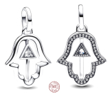 Charm Sterlingsilber 925 Mini-Medaillon Hand der Fatima, Anhänger für Armband Symbol
