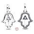 Charm Sterlingsilber 925 Mini-Medaillon Hand der Fatima, Anhänger für Armband Symbol