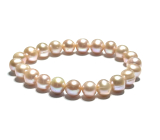 Perle lila Armband elastisch natürlich, Kugel 9 mm / 16 - 17 cm, Symbol der Weiblichkeit, bringt Bewunderung