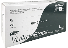 VulkanBlack schwarze Einweg puderfreie Nitrilhandschuhe, Größe L, 100 St.