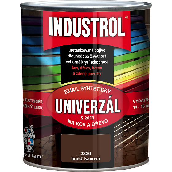 Industrol S2013 universell glänzende Oberfarbe für Metall und Holz, 2320 Kaffeebraun, 600 ml