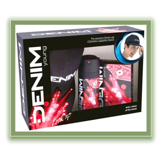 Denim Young Look Up After Shave 100 ml + Deospray + Kappe, Kosmetikset