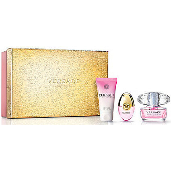 Versace Bright Crystal Eau de Toilette 50 ml + Eau de Toilette 10 ml + Körperlotion 50 ml, Geschenkset