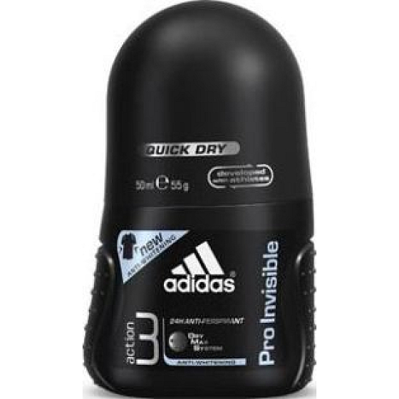 Adidas Action 3 Pro Unsichtbarer Ball Antitranspirant Deodorant Roll-On für Männer 50 ml