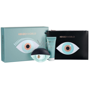 Kenzo World parfümiertes Wasser für Frauen 75 ml + Körperlotion 75 ml + Hülle, Geschenkset