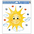 Fensterfolie ohne Kleber handbemalt Sonnenschein, Blumen 30 x 30 cm