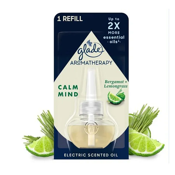Glade Aromatherapy Electric Scented Oil Calm Mind Bergamot + Lemongrass Flüssignachfüllung für elektrische Lufterfrischer 20 ml