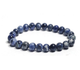 Sodalith-Armband elastisch Naturstein, Kugel 8 mm / 16 - 17 cm, Stein Kommunikation