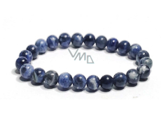 Sodalith-Armband elastisch Naturstein, Kugel 8 mm / 16 - 17 cm, Stein Kommunikation