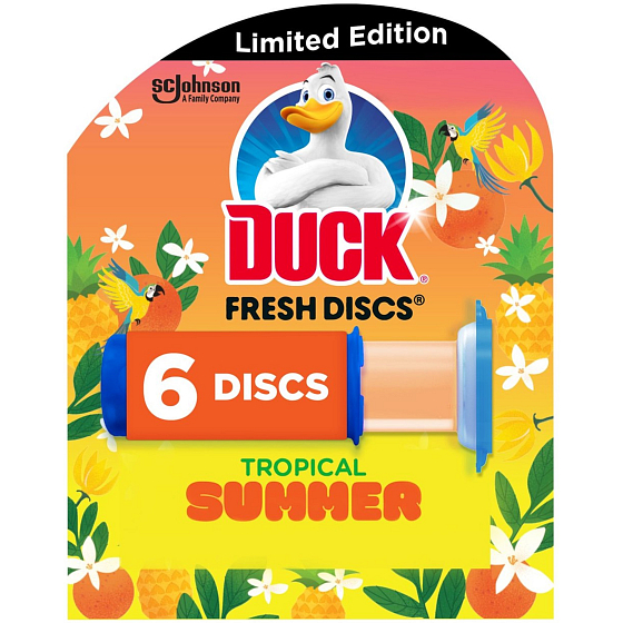 Duck Fresh Discs Tropical Summer Toilettengel für hygienische Sauberkeit und Frische in der Toilette 36 ml
