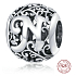 Sterling Silber 925 Magic Alphabet Buchstabe N mit Blumen, Perle für Armband