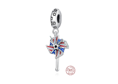Sterling Silber 925 USA Pinwheel, Reisearmband Anhänger