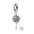 Sterling Silber 925 USA Pinwheel, Reisearmband Anhänger
