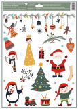 Fensterfolie weihnachtlich bunt mit Glitter Goldene Prinzessin und Weihnachtsmann 30 x 42 cm