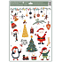 Fensterfolie weihnachtlich bunt mit Glitter Goldene Prinzessin und Weihnachtsmann 30 x 42 cm