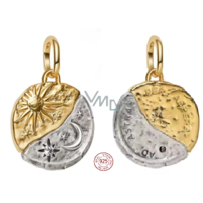 Charm Sterlingové stříbro 925 Slunce a Měsíc – harmonie světla a tmy, přívěsek na náramek vesmír Charm Sterlingové stříbro 925 Slunce a Měsíc – harmonie světla a tmy, přívěsek na náramek vesmír