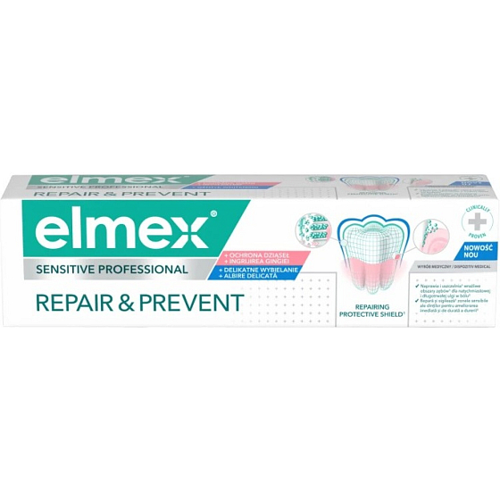 Elmex Sensitive Professional Repair & Prevent Gentle White Zahnpasta für empfindliche Zähne, 75 ml