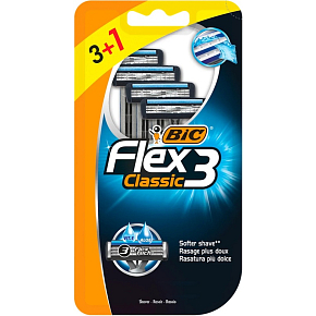 BIC Herren Einwegrasierer Flex3 Classic, 3+1 Stk