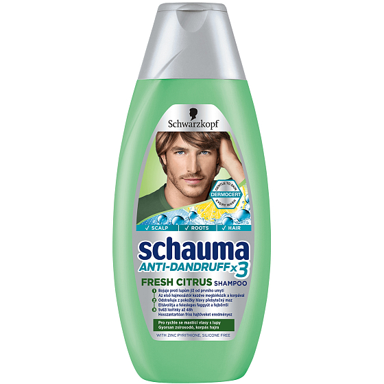 Schauma Men Anti-Schuppen X3 Fresh Citrus Anti-Schuppen-Haarshampoo für Männer 250 ml