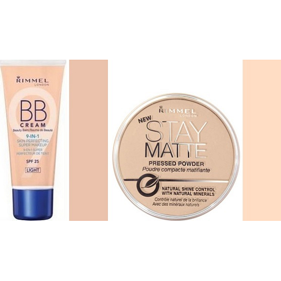 Rimmel London Beauty Balm BB Creme 01 Light 30 ml + Stay Matte Puderpulver 003 Peach Glow 14 g