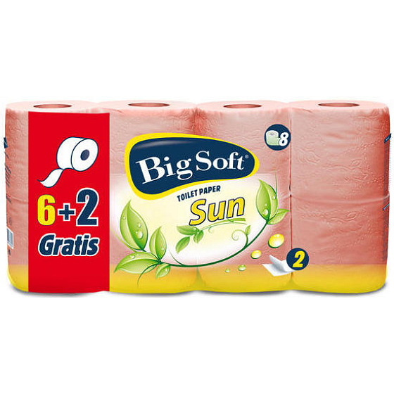 Big Soft Sun parfümiertes Toilettenpapier orange 2 Lage 200 Stück 8 Rollen