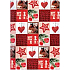 Ditipo Geschenkpapier 70 x 500 cm Weihnachtsrot Eichhörnchen