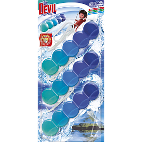 Dr. Devil WC Bicolor 5ball polar aqua hängender WC Block, 3× 35 g