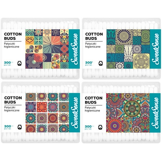 Sweet Sense Wattestäbchen quadratische Schachtel mit 300 Stück