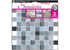 Wandaufkleber Kunststoffmosaik, Fliesenimitationen, grau 2 Blatt 25,5 x 25,5 cm