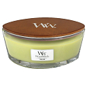 WoodWick Willow - Duftkerze aus Weidenblumen mit breitem Holzdocht und Deckelglasboot 453 g
