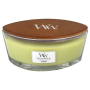WoodWick Willow - Duftkerze aus Weidenblumen mit breitem Holzdocht und Deckelglasboot 453 g