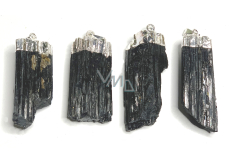 Turmalin / Scoryl in Metallanhänger Naturstein ca. 3,5 - 5 cm 1 Stück, Hüter der guten Laune