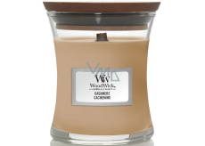 WoodWick Cashmere Duftkerze mit Holzdocht und Deckel Glas klein 85 g