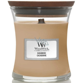 WoodWick Cashmere Duftkerze mit Holzdocht und Deckel Glas klein 85 g