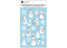 Weihnachtsaufkleber mit Prägung Schneemänner 14,5 x 25 cm