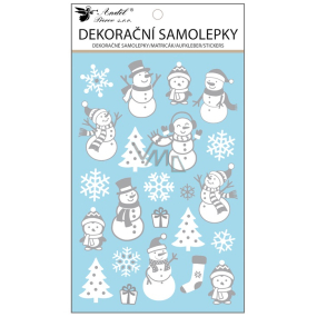 Weihnachtsaufkleber mit Prägung Schneemänner 14,5 x 25 cm