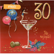 Nekupto Karte Jahrestag 30 Jahre 150 x 150 mm Alle das beste Glas