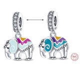 Charms Sterling Silber 925 Thermo - Elefant als Glücksbringer, Tierarmband-Anhänger