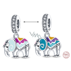 Charms Sterling Silber 925 Thermo - Elefant als Glücksbringer, Tierarmband-Anhänger Charms Sterling Silber 925 Thermo - Elefant als Glücksbringer, Tierarmband-Anhänger